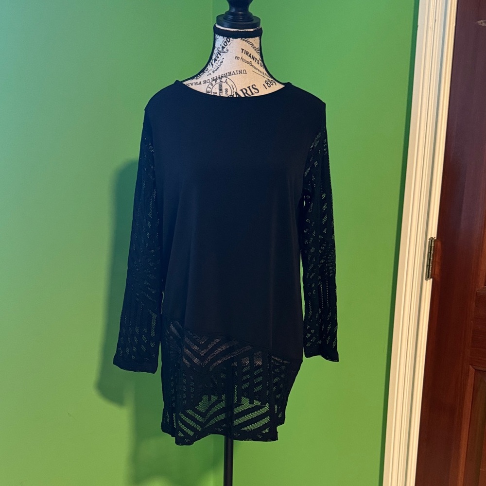 Clara Sun Woo Black Lace Sleeve Blouse
